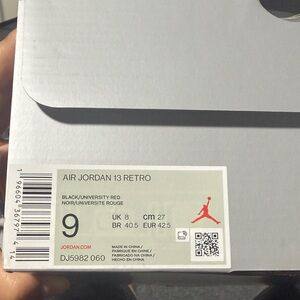 Jordan 13 Retro Black and Red Sneakers